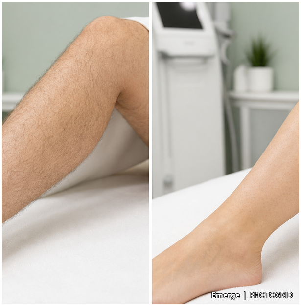 Illustrative laser hair reduction result reference