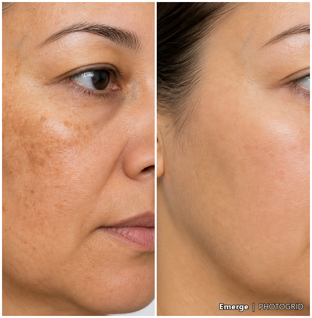Illustrative pigmentation treatment result reference